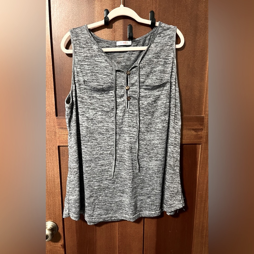 Rosegal Tank Top w/Button Up Collar